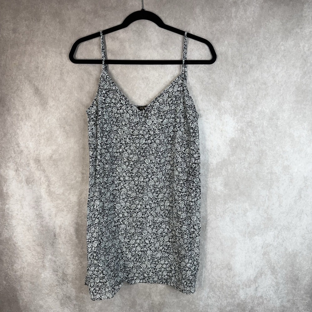 Maje Floral Semi Sheer Spaghetti Strap Mini Dress In Black White Size‎ 38 US M